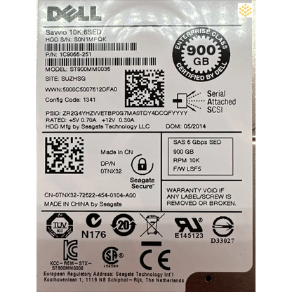 Dell TNX32 900GB SAS 6Gbps SED 10K 2.5 HDD - Computers/Tablets & Networking:Drives Storage & Blank Media:Hard Drives