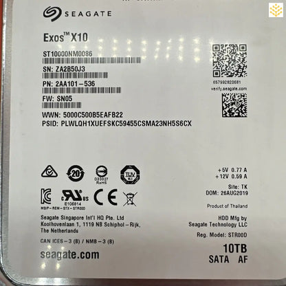 Dell TWWKT Seagate Exos x10 10TB SATA AF 7.2K 3.5 HDD ST10000NM0086 2AA101-536 - Computers/Tablets & Networking:Drives