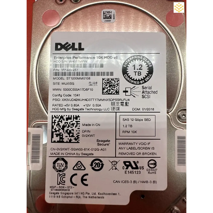 Dell V2KWT 1.2TB SAS 12Gpbs SED 10K 2.5 HDD - Computers/Tablets & Networking:Drives Storage & Blank Media:Hard Drives