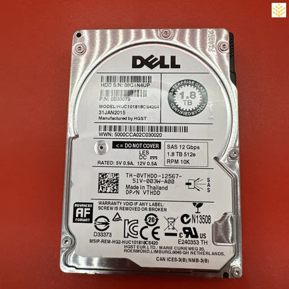 Dell VTHDD 0VTHDD 1.8TB SAS 12Gbps 512e 10K 2.5” HDD - Computers/Tablets & Networking:Drives Storage & Blank