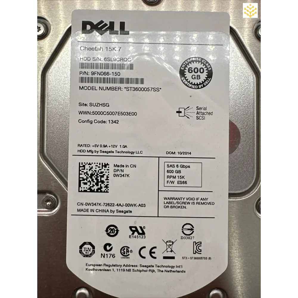 Dell W347K 600GB 15K SAS 3.5 HDD - Computers/Tablets & Networking:Drives Storage & Blank Media:Hard Drives (HDD SSD &