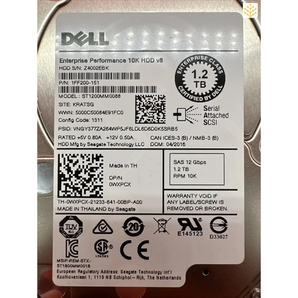 Dell WXPCX 1.2TB SAS 12Gbps 10K 2.5 HDD - Computers/Tablets & Networking:Drives Storage & Blank Media:Hard Drives (HDD