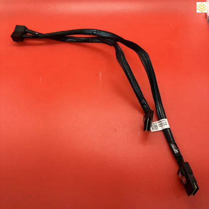 Black computer cable with multiple connectors.