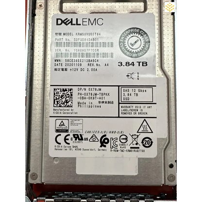 Dell X78JM 3.84TB SAS 12 Gbps 2.5 In Tray - Failed - Computers/Tablets & Networking:Drives Storage & Blank Media:Hard