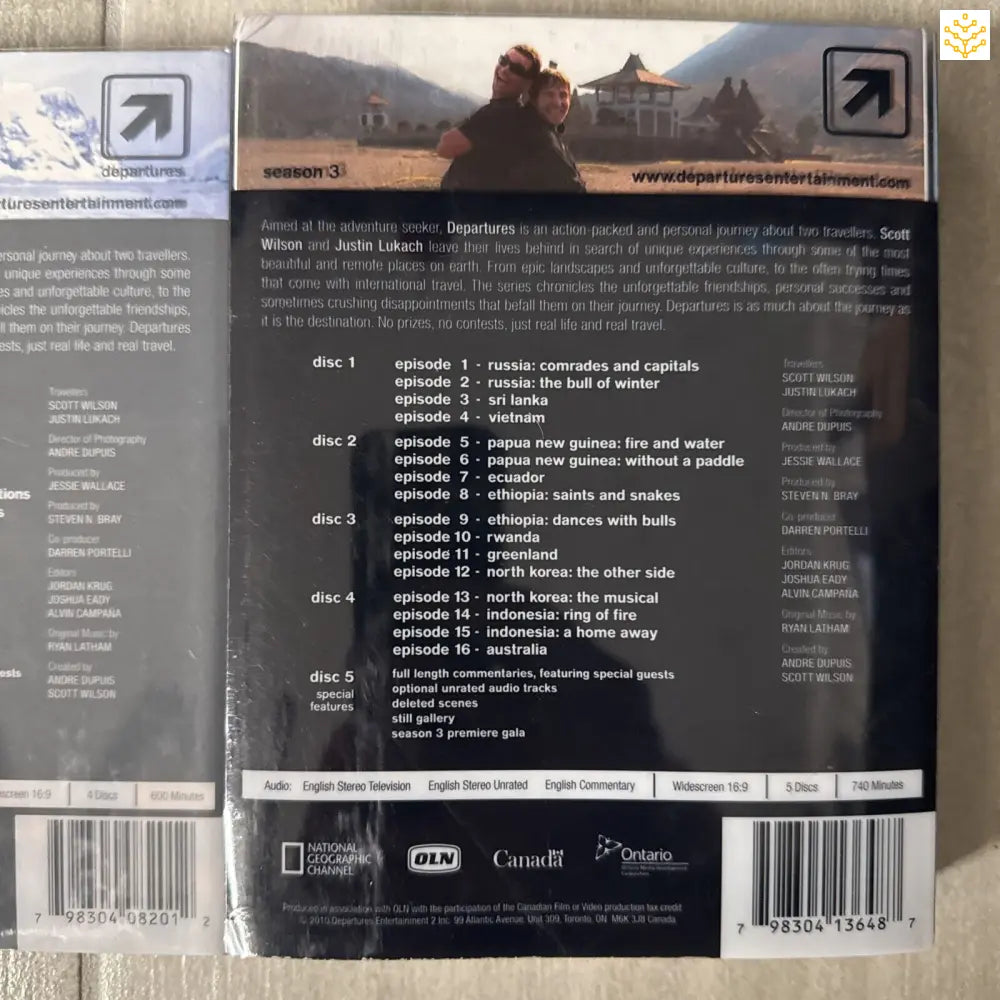 Back cover of a DVD or Blu-ray disc set showing episode listings and content details.