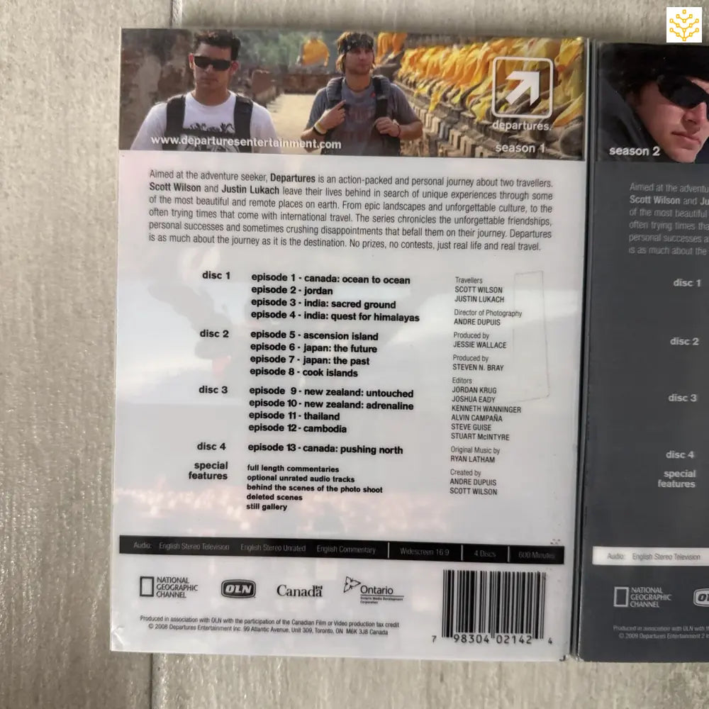 Back cover of a DVD or media case showing episode listings and production credits.