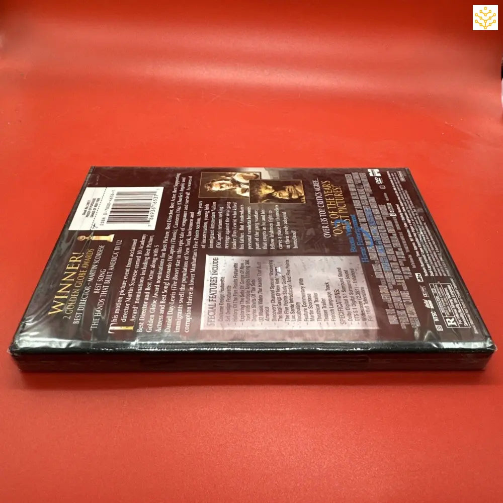 DVD case lying flat on its back showing the rear cover information.