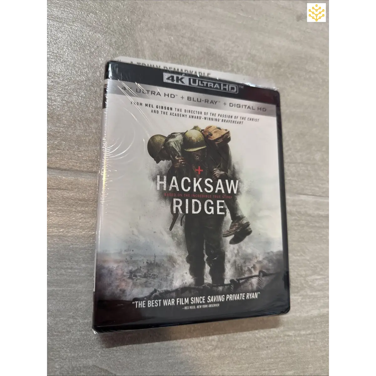 4K Ultra HD Blu-ray case for the movie ’Hacksaw Ridge’.