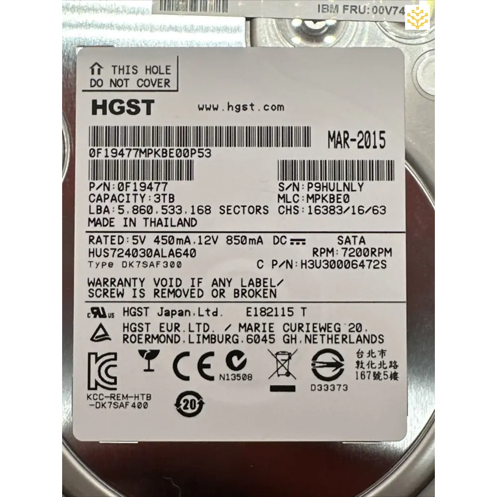 Hitachi HUS724030ALA640 3TB SATA 7.2K 3.5 6G - No Tray - Computers/Tablets & Networking:Drives Storage & Blank