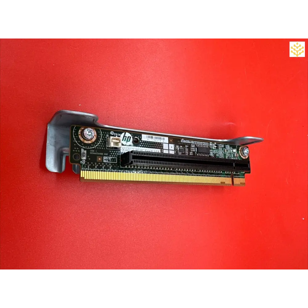 Computer expansion card or PCIe riser card with gold-edged connector.