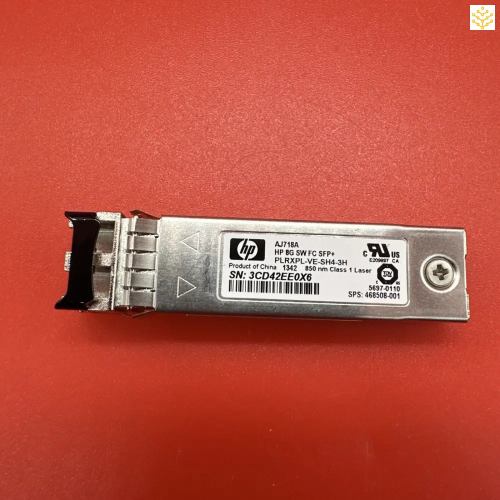 HP fiber optic SFP transceiver module.