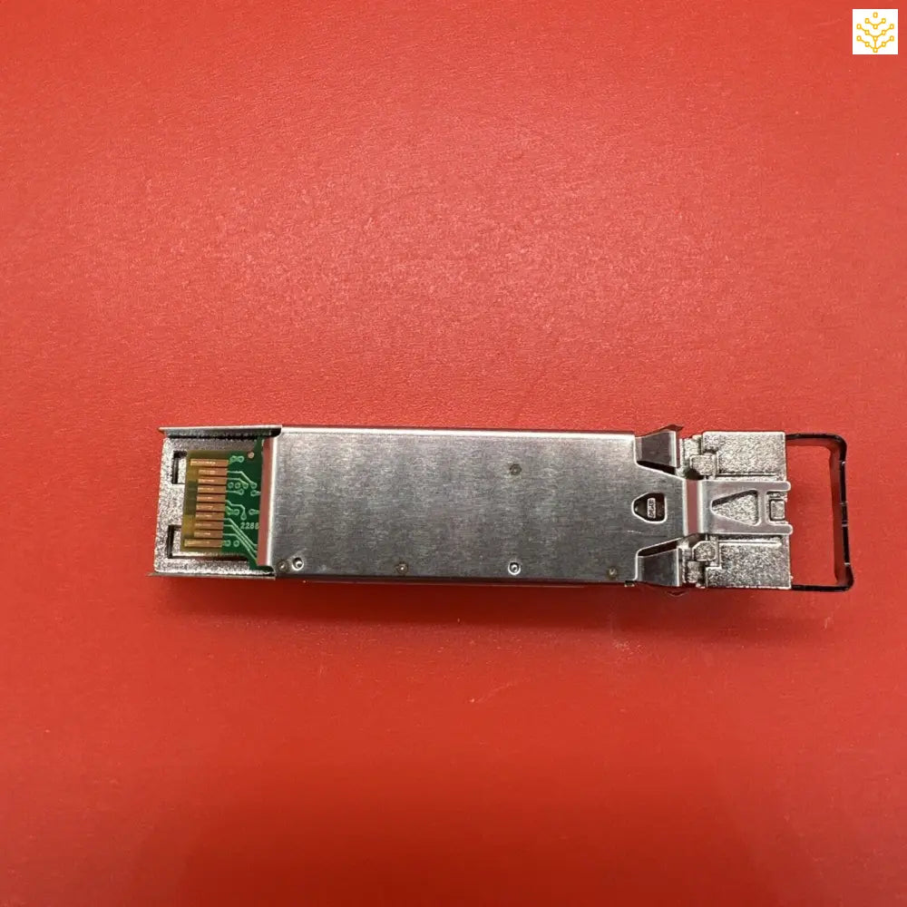 SFP (Small Form-factor Pluggable) optical transceiver module with metal housing.