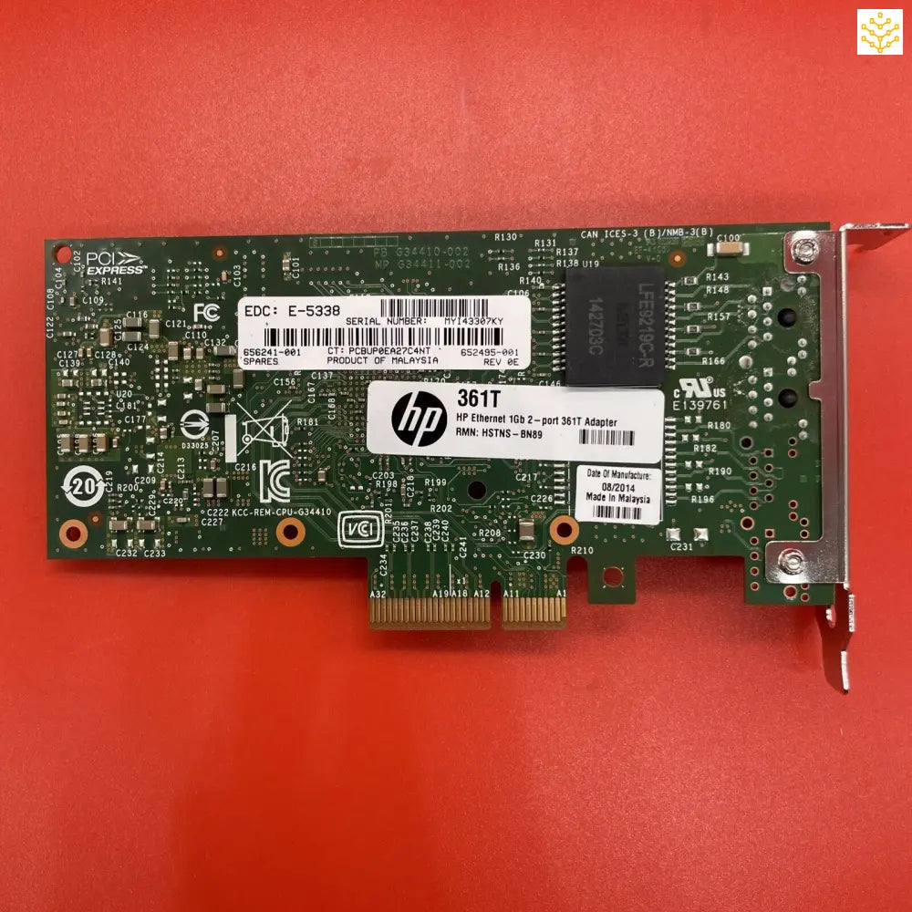 HP Ethernet 1Gb 2-Port 361T Half Height Adapter 656241-001 652495-001 - Computers/Tablets & Networking:Computer