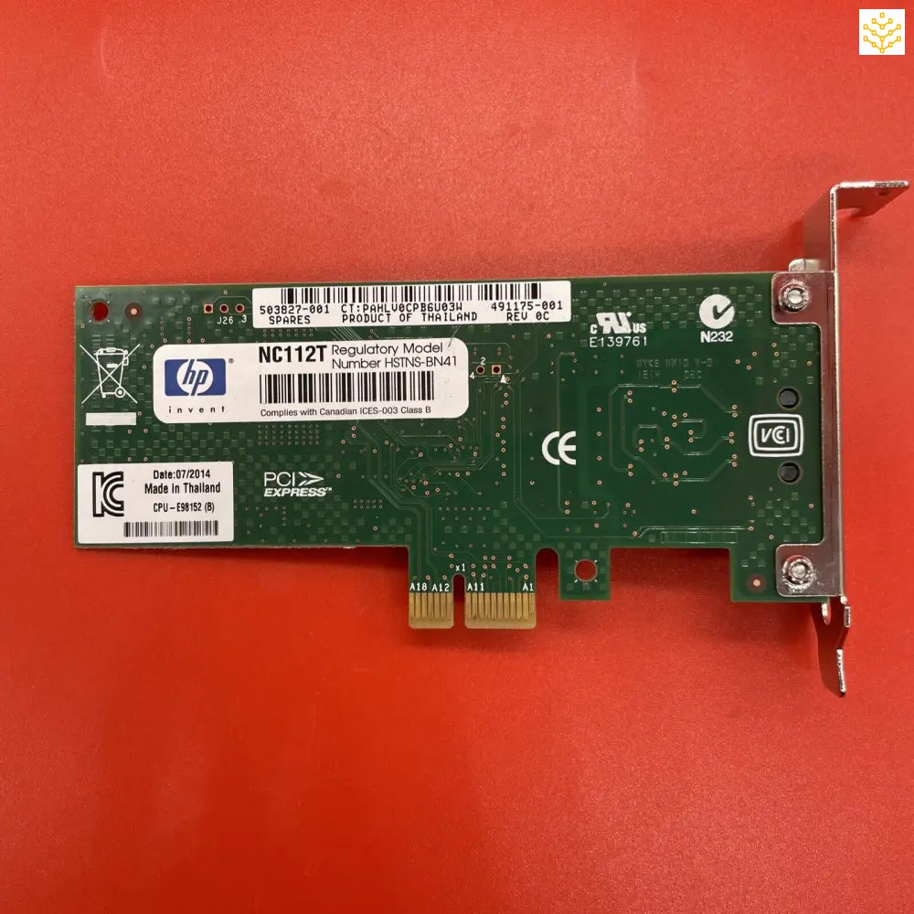 HP NC112T 503827-001 491175-001 PCIe 1P RJ45 Network Adapter Half Height - Computers/Tablets & Networking:Computer