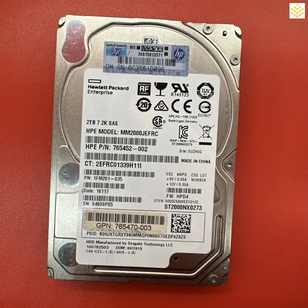 HPe 2TB 7.2K SAS 2.5 512e 765466-B21 - No Tray - Computers/Tablets & Networking:Drives Storage & Blank Media:Hard