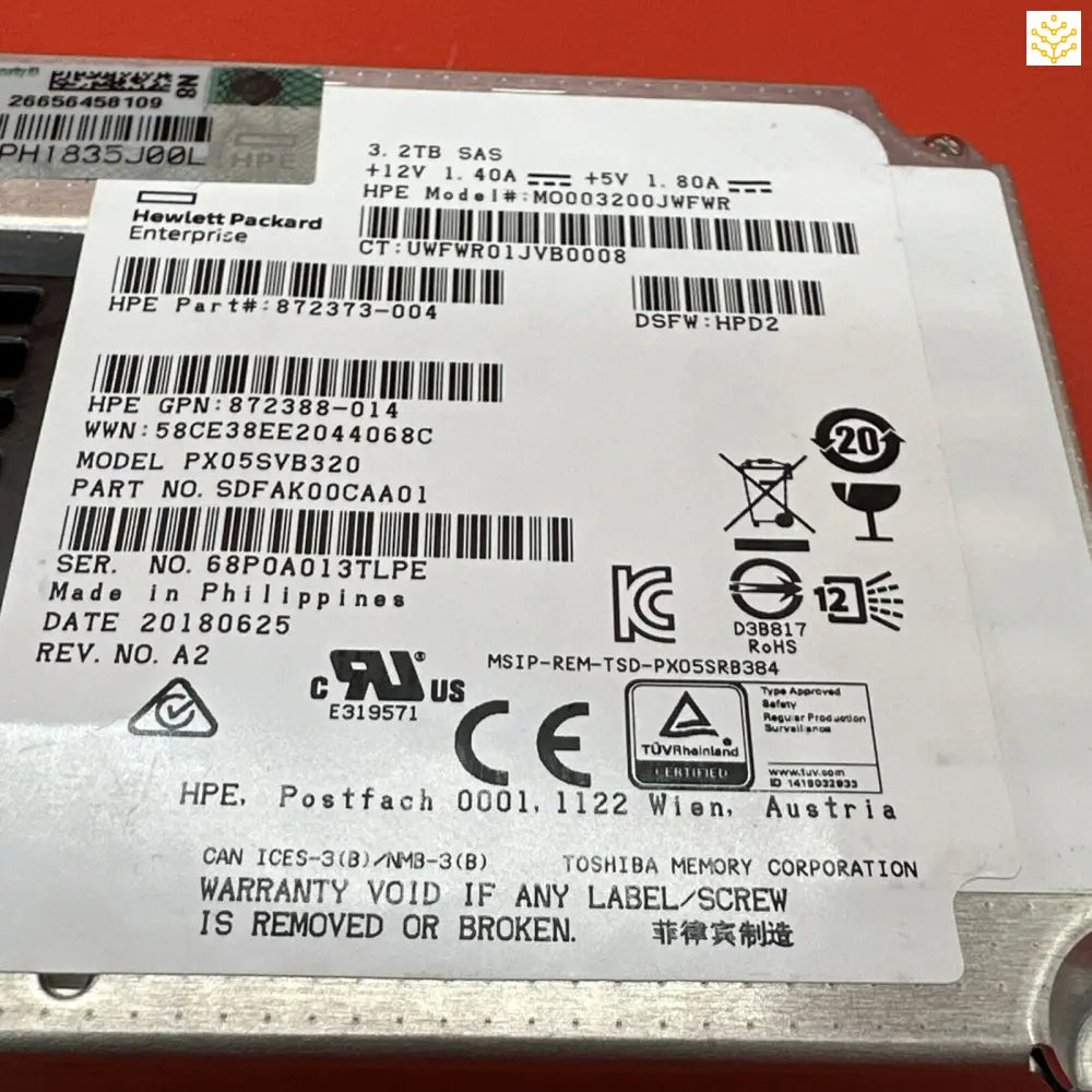 HPe 3.2TB 12Gb SAS 2.5 MO003200JWFWR 872373-004 872388-014 872511-001 872386-B21 - Computers/Tablets &