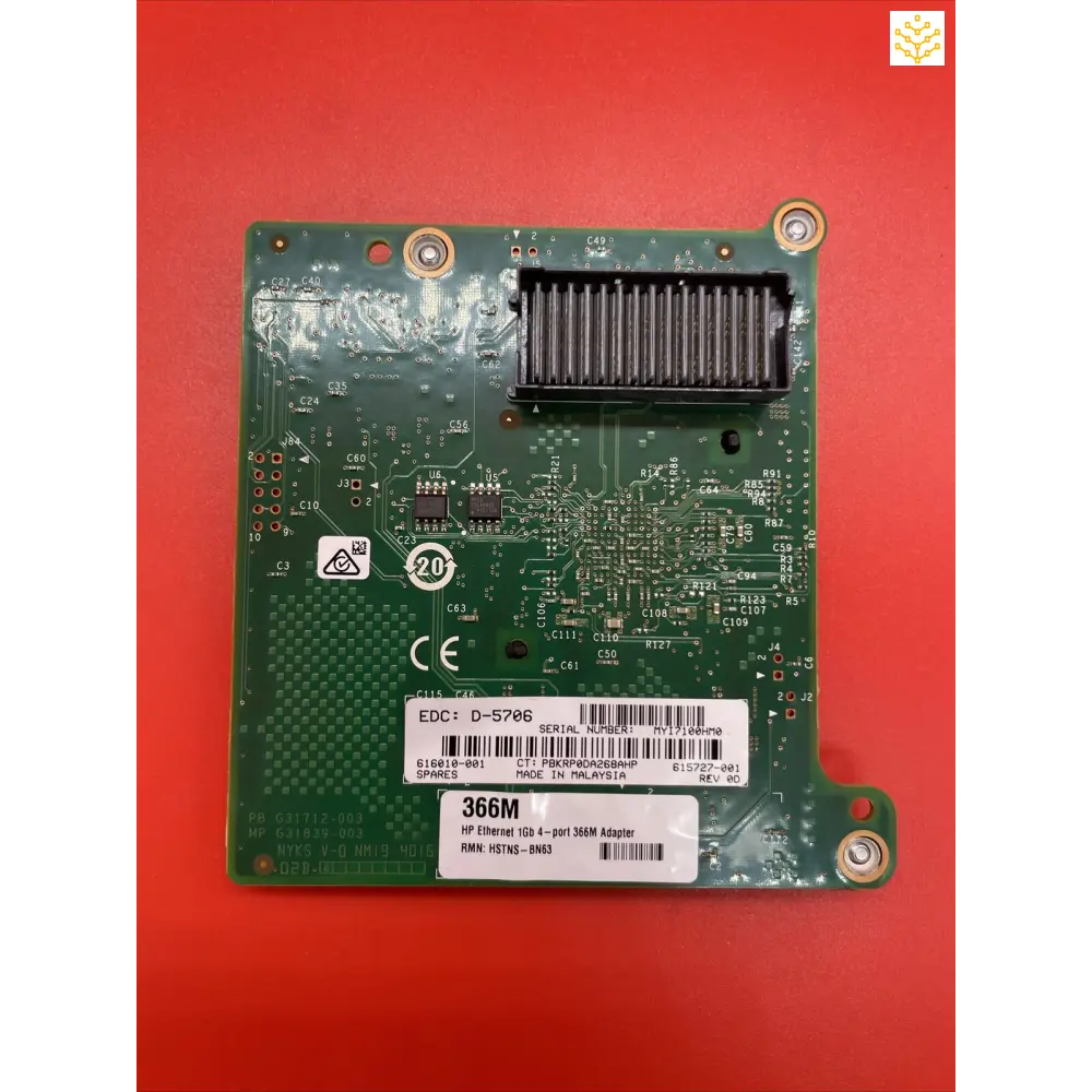 HPe 366M 616010-001 615727-001 Ethernet 1Gb 4-port BL Adapter - Computers/Tablets & Networking:Computer Components &