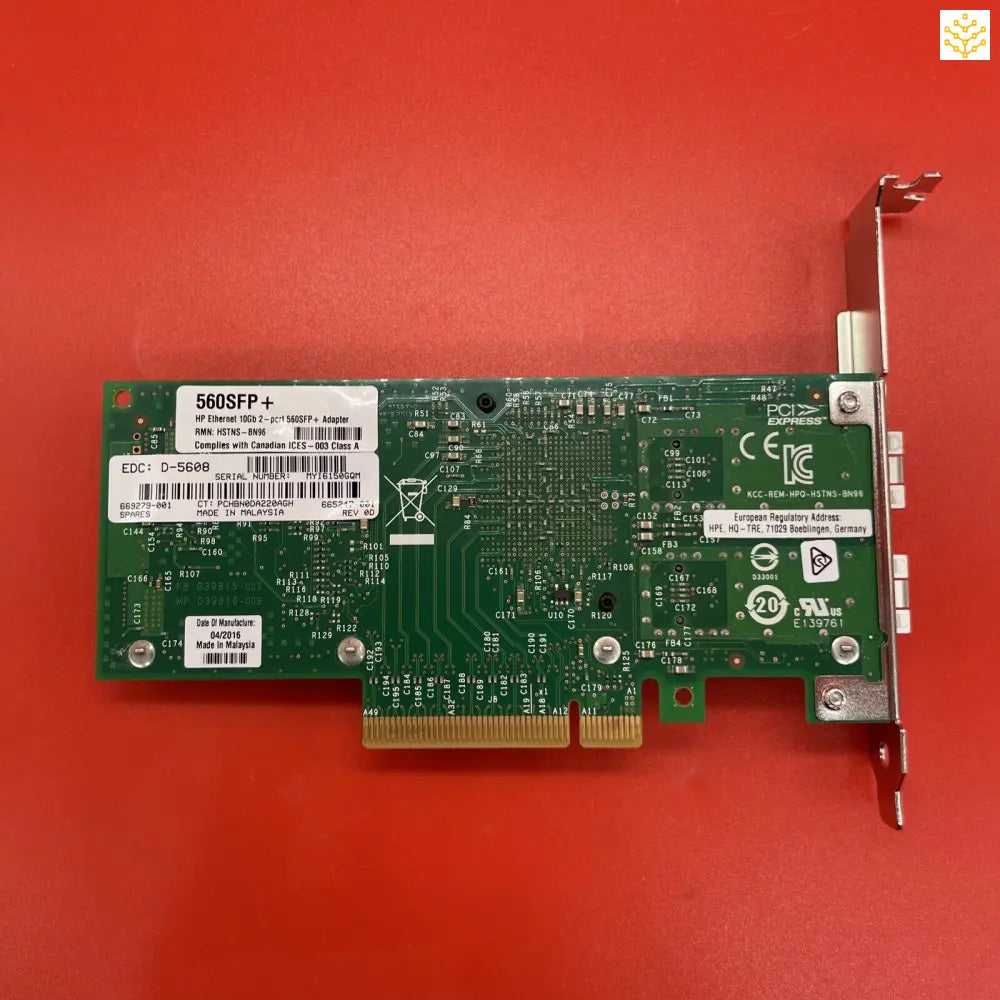 HPe 560SFP + 10Gb 2P Full Height Adapter 669279-001 665247-001 665249-B21 - Computers/Tablets & Networking:Computer