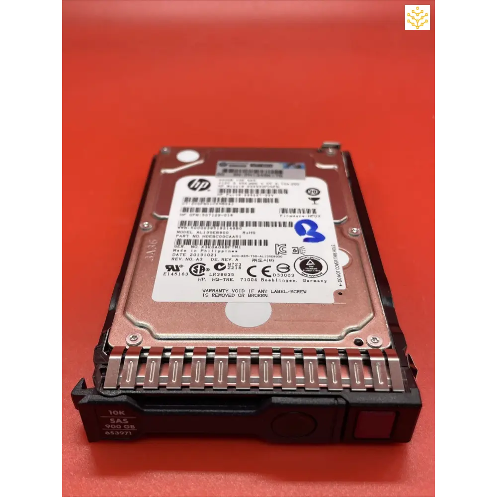 HPe 619291-B21 900GB SAS 10K 2.5in DP ENT HDD In 653971 Tray - Computers/Tablets & Networking:Drives Storage & Blank