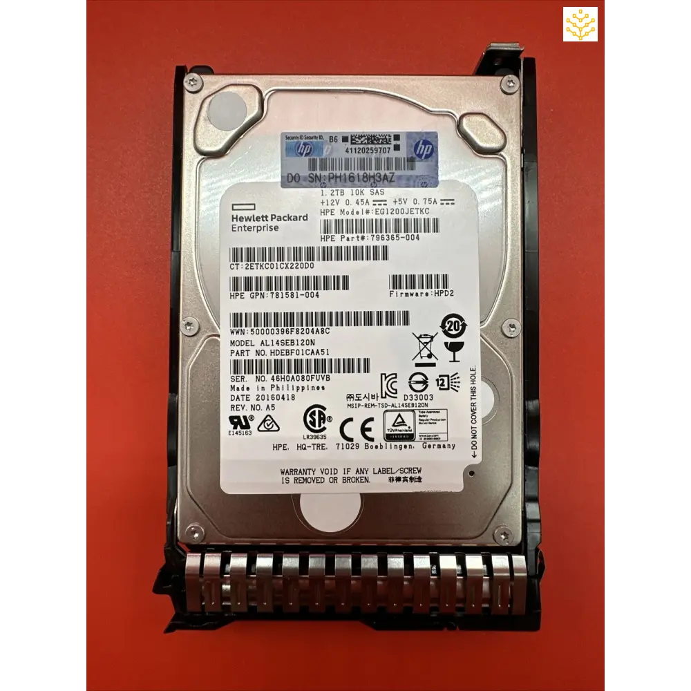 HPe 785079 - B21 1.2TB 12G SAS 10K ENT HDD In 781578 Gray - GIGDATA