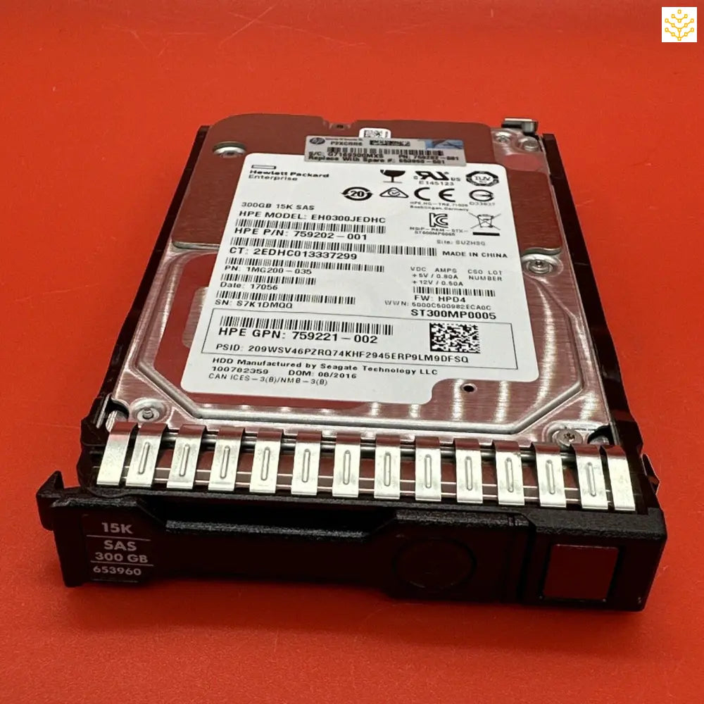 HPe 861780 - B21 300GB 15K SAS 12Gb/s 2.5 In HP Tray - GIGDATA