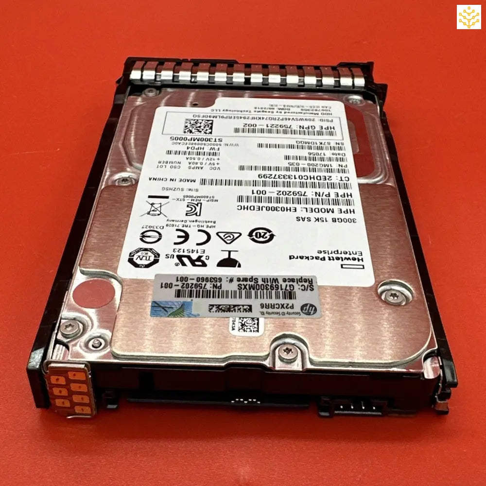 HPe 861780 - B21 300GB 15K SAS 12Gb/s 2.5 In HP Tray - GIGDATA