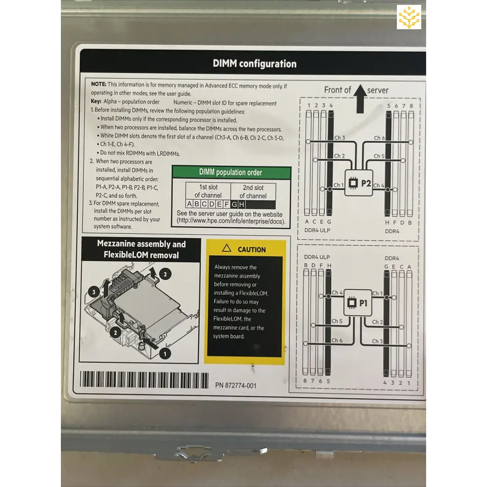 HPe 875625-001 865294-001 BL460c Gen10 System Board - Computers/Tablets & Networking:Enterprise Networking