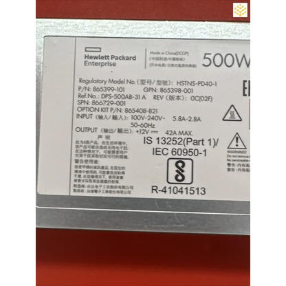 HPe Gen10 500w Power Supply 865408-B21 - Computers/Tablets & Networking:Enterprise Networking Servers:Server