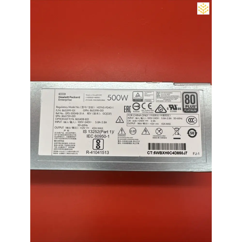 HPe Gen10 500w Power Supply 865408-B21 - Computers/Tablets & Networking:Enterprise Networking Servers:Server