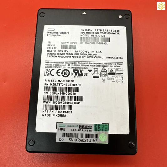 HPe PM1645a 3.2TB SAS 12Gb 2.5 VO003200JWZJR MZ-ILT3T2B P49052-B21 - Computers/Tablets & Networking:Drives Storage &