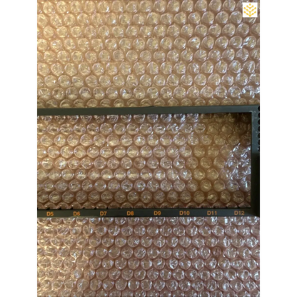 Bubble wrap with a dark horizontal bar dividing it.