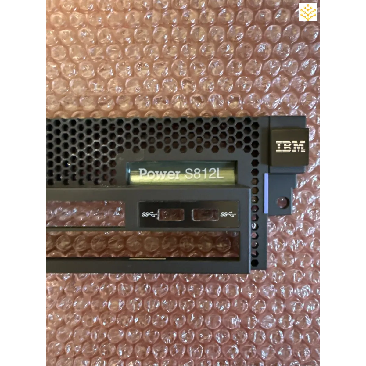 IBM Power S912L server component with perforated ventilation panel and LCD display.