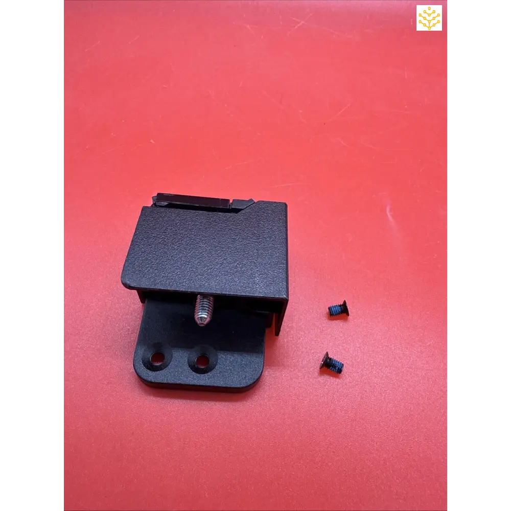 Black plastic mounting bracket with two circular holes and a clip mechanism.