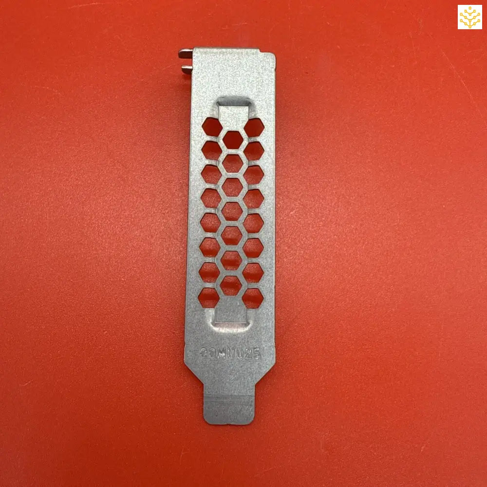 Metal bracket with hexagonal cutout pattern.