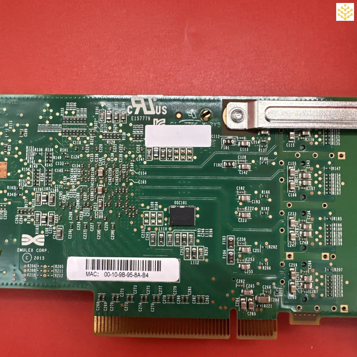 Circuit board with electronic components and connectors.