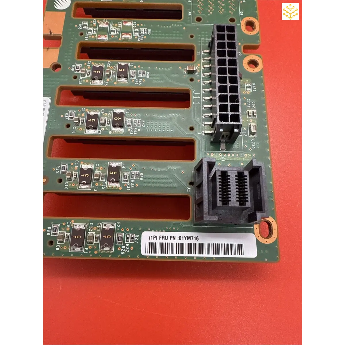 Circuit board with multiple slots and connectors visible.