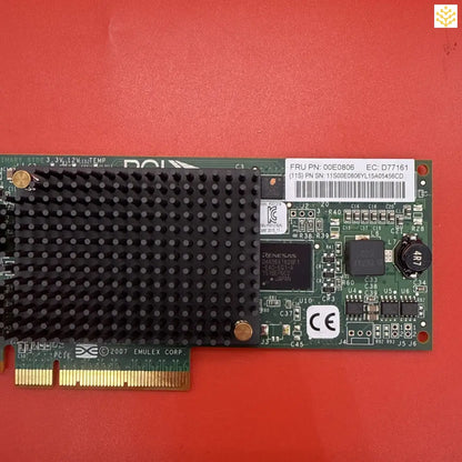 PCIe network interface card with a black heatsink and circuit board components.