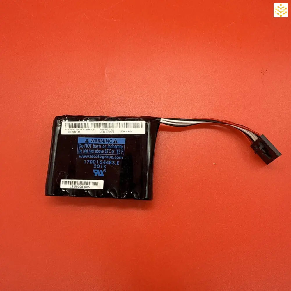 Black lithium-ion battery pack with a connector cable.