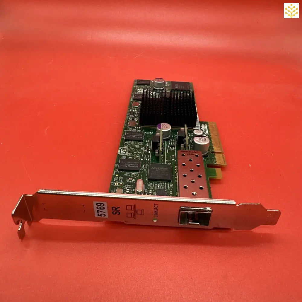 PCIe network interface card with a single ethernet port.