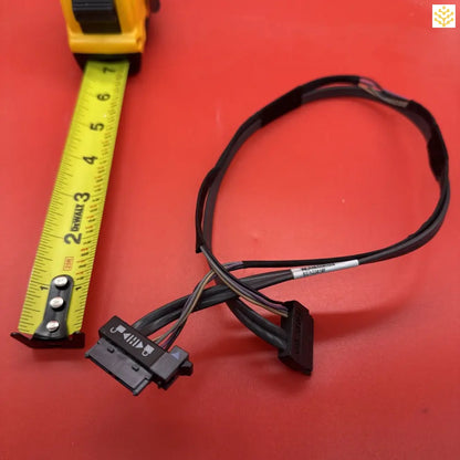 SATA data cable with black connectors.