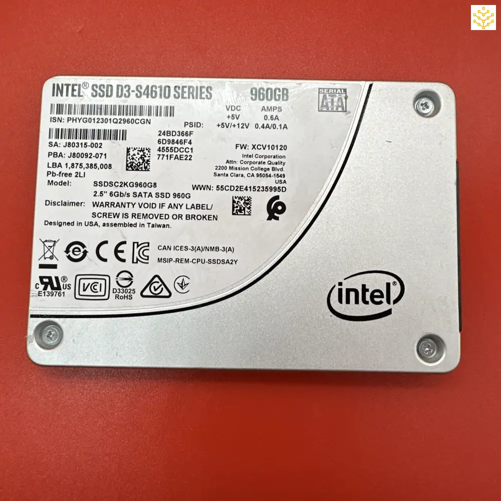 Intel SSD D3-S4610 960GB 2.5” 6Gb/s SATA SSD SSDSC2KG960G8 - Computers/Tablets & Networking:Drives Storage & Blank