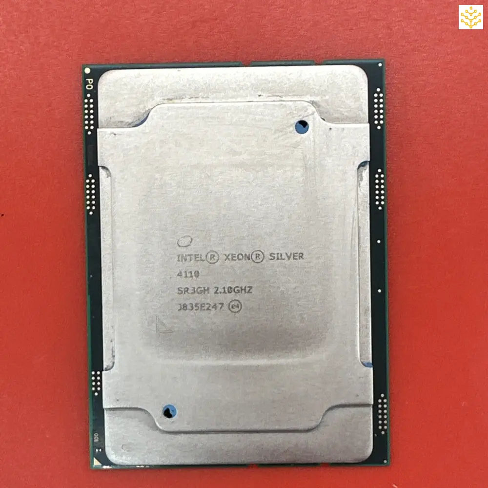 Intel Xeon Silver processor chip.