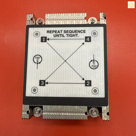 CPU heatsink mounting bracket with numbered corner installation sequence.