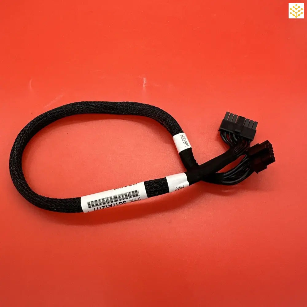 Black braided cable with connectors at both ends.