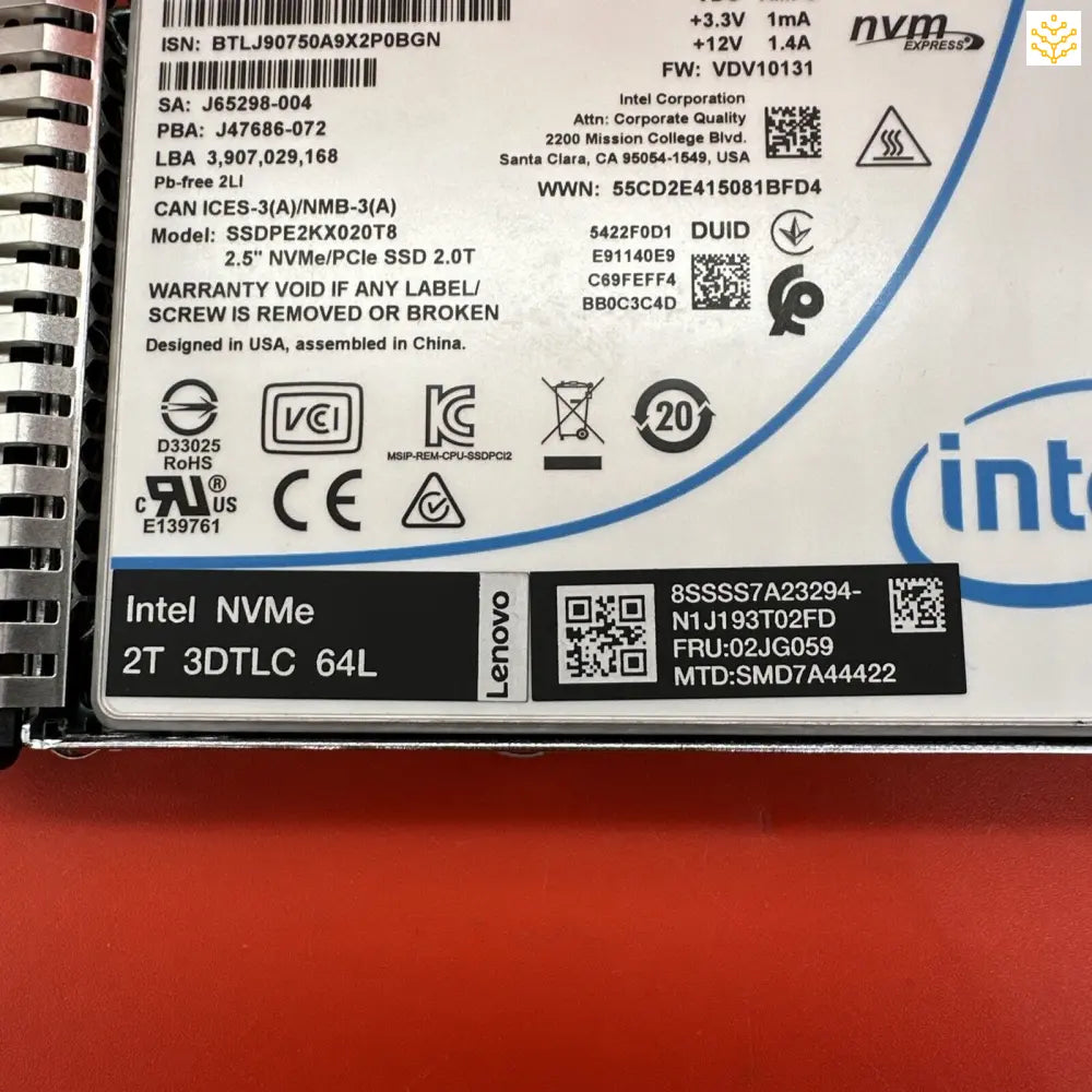 Lenovo 02JG059 2TB 3DTLC NVMe SSD 2.5 In Tray - Computers/Tablets & Networking:Drives Storage & Blank Media:Hard Drives