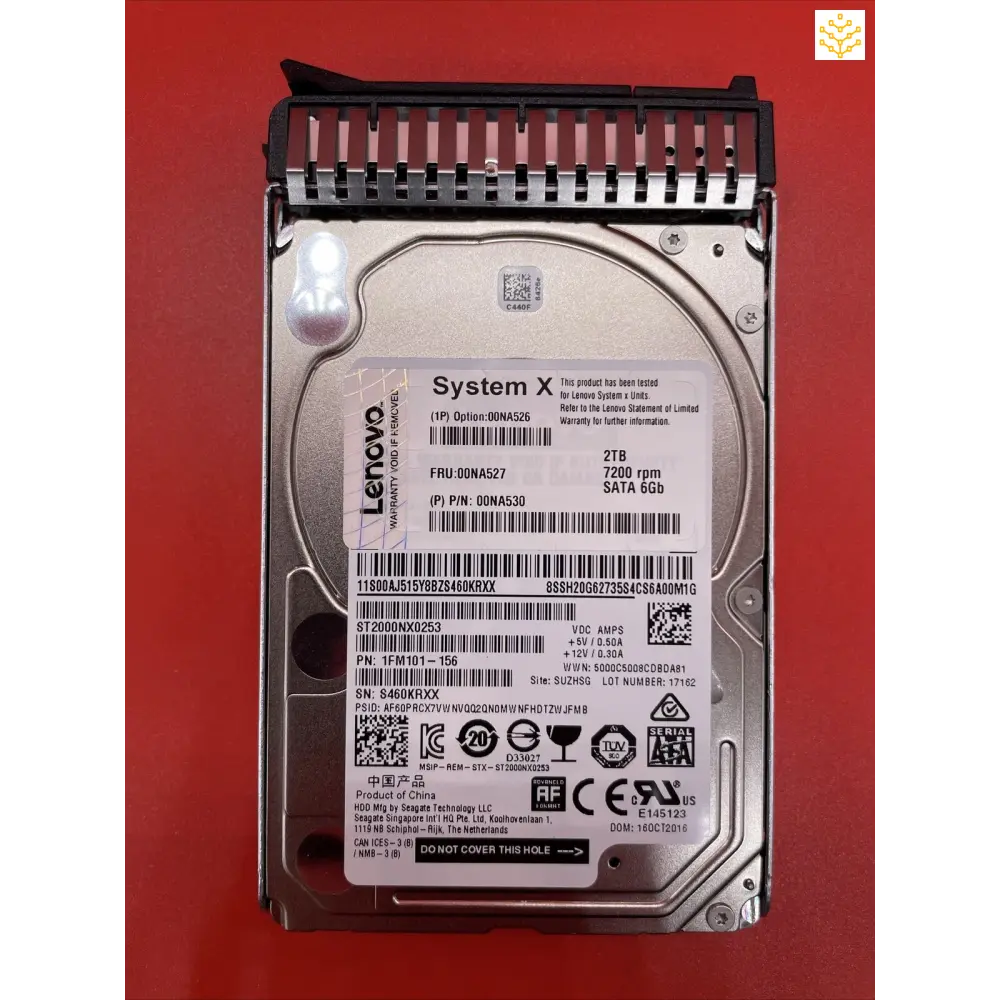 Lenovo 2TB 7.2 SATA 2.5 in Tray 00NA526 00NA527 00NA530 - Computers/Tablets & Networking:Drives Storage & Blank