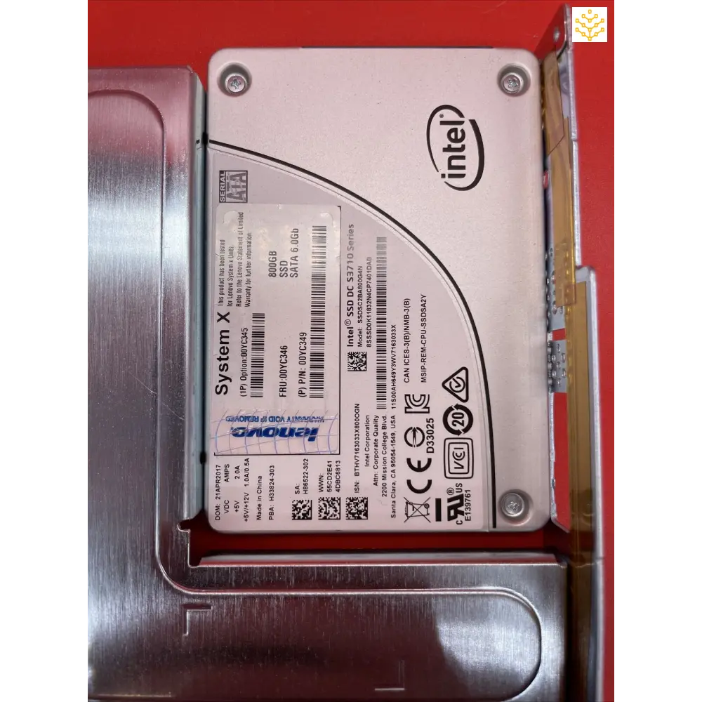 Lenovo 800G SSD SATA 2.5 in 3.5 Tray 00YC345 00YC346 00YC349 SSDSC2BA800G4N - Computers/Tablets & Networking:Drives