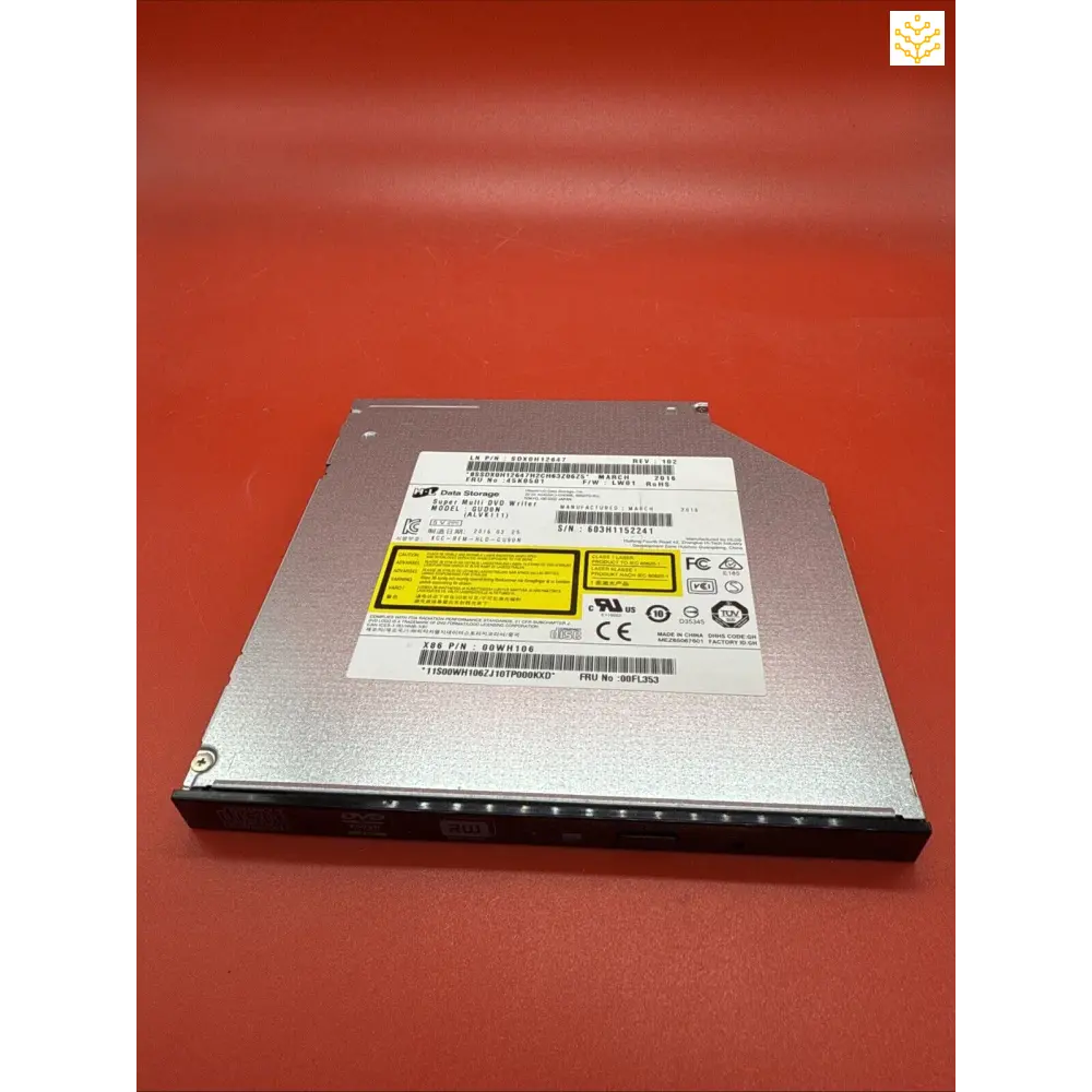 Internal laptop DVD/CD optical drive with a silver metallic casing.