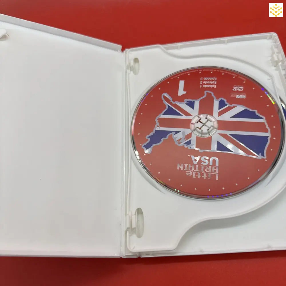 DVD disc with a Union Jack flag design in a white plastic case.