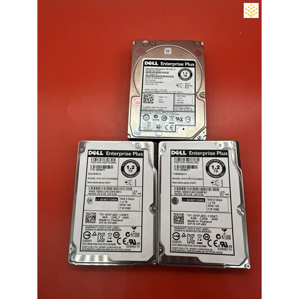 Lot 2 X HDJ8D + 1 68V42 1.2TB 10K 2.5 - Test Failed - For Repair Only - GIGDATA